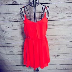 A. Byer Neon Orange Aztec Dress